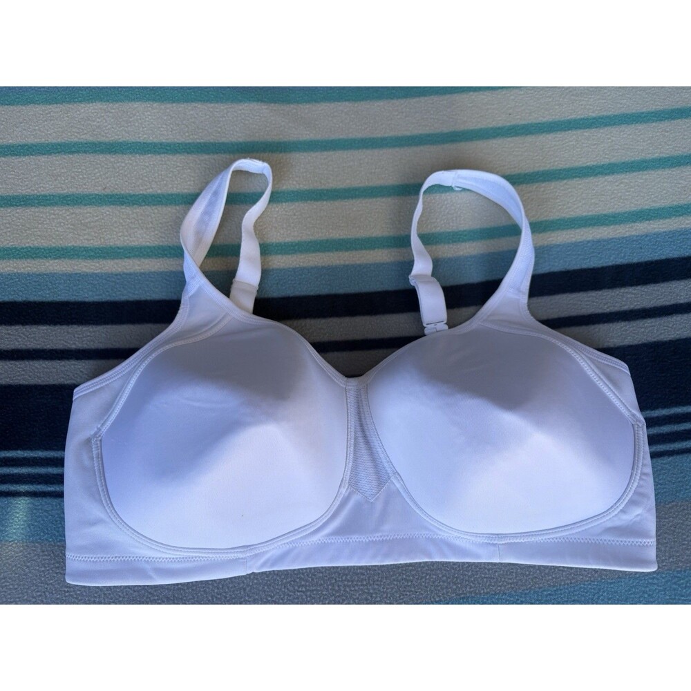 Vanity Fair Sport Bra 40DD White Lined Wire Free Convertible Strap High Impact